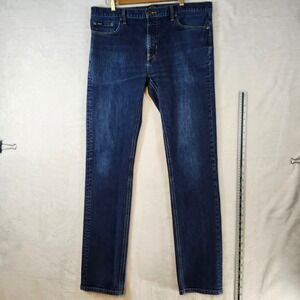 RVCA Mens Slim Fit Denim Jeans Dark Wash Blue Skater Streetwear 34x31